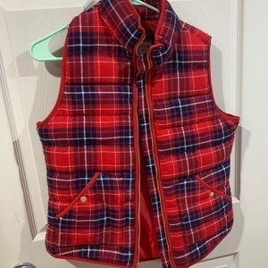 Red plaid vest